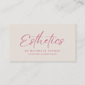 Ästhetiker Elegant Pink Sand Monogramm Visitenkarte (Vorderseite)