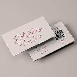 Ästhetiker Elegant Pink Sand Monogramm Visitenkarte