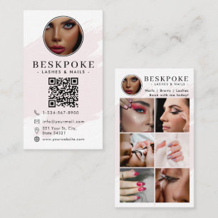 Ästhetiker-Foto-Feed Pink Social Media QR Code Visitenkarte