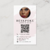 Ästhetiker-Foto-Feed Pink Social Media QR Code Visitenkarte (Vorderseite)