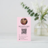 Ästhetiker-Foto-Feed Rosa Social Media QR Code Visitenkarte (Stehend Vorderseite)