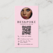 Ästhetiker-Foto-Feed Rosa Social Media QR Code Visitenkarte (Vorderseite)