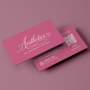Ästhetiker Luxus-Skript Ästhetik Rosa Visitenkarte