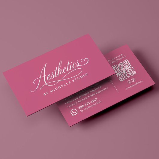 Ästhetiker Luxus-Skript Ästhetik Rosa Visitenkarte