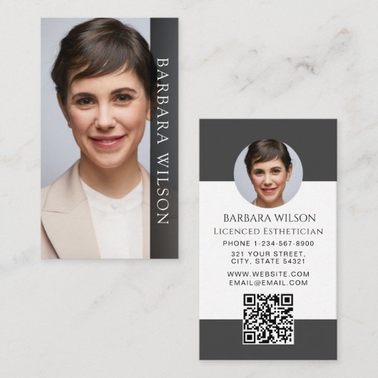 Ästhetiker Med Spa Luxus Schönheit QR-Code Visitenkarte (Vorne/Hinten)