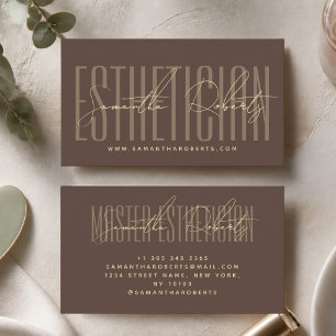 Ästhetiker moderne Typografie Schrift braun Visitenkarte