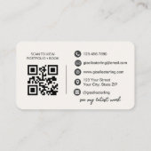 Ästhetiker Neutrales QR-Code Visitenkarte (Rückseite)