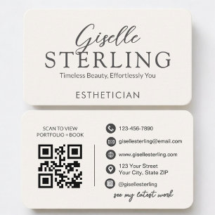 Ästhetiker Neutrales QR-Code Visitenkarte