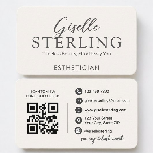 Ästhetiker Neutrales QR-Code Visitenkarte