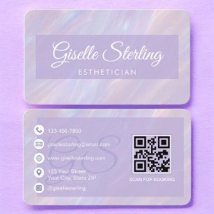 Ästhetiker Pastell-Lila QR-Code Visitenkarte