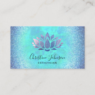 Ästhetikerblauer Lotus Visitenkarte