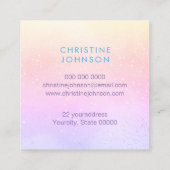 Ästhetikergrün lila rosa Design Quadratische Visitenkarte (Rückseite)