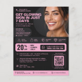 Ästhetikerin Ästhetisch Rosa Schwarzer Glow Skinca Flyer (Vorne)