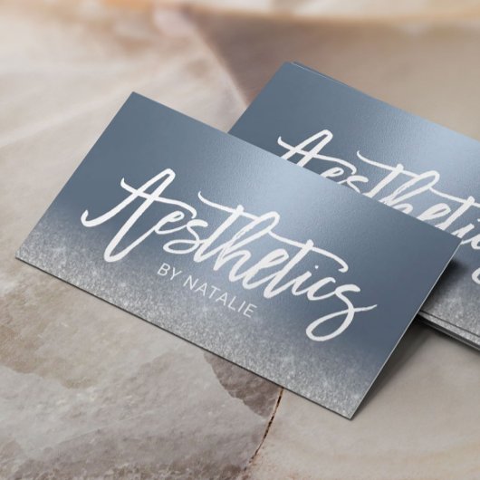 Ästhetikerin Dusty Blue Silver Ästhetik Visitenkarte