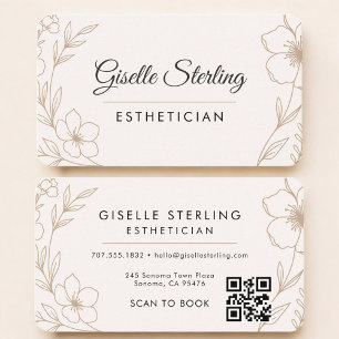 Ästhetikerin Floral QR Code Professional Visitenkarte