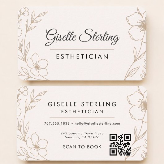 Ästhetikerin Floral QR Code Professional Visitenkarte