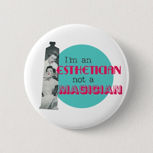 Ästhetikerin Kein Magier Lustiger Retro-Button Button (Vorderseite)
