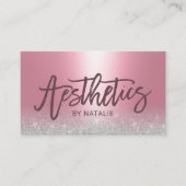 Ästhetikerin Pink & Silver Ästhetik Visitenkarte (Vorderseite)