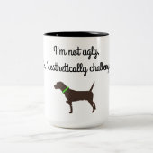 "Ästhetisch angefochtene" Pudelpointer Zweifarbige Tasse (Mittel)