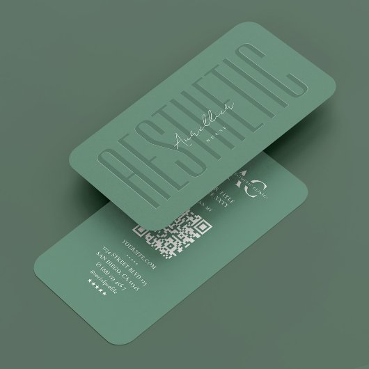 Ästhetisch Berufliche Monogramm Dusty Aquamarin Mo Visitenkarte