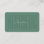 Ästhetisch Berufliche Monogramm Dusty Aquamarin Mo Visitenkarte (Vorderseite)