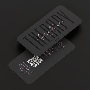 Ästhetisch Black Pink Therapeutin Script Modern Visitenkarte