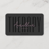 Ästhetisch Black Pink Therapeutin Script Modern Visitenkarte (Vorderseite)