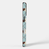 Ästhetisch Blau, Creme-Argyle-Herzmuster-Hülle Case-Mate iPhone Hülle (Rückseite / Rechts)