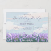 Ästhetisch blauer Himmel Blumen Frühjahrstag Einladung (Vorderseite)