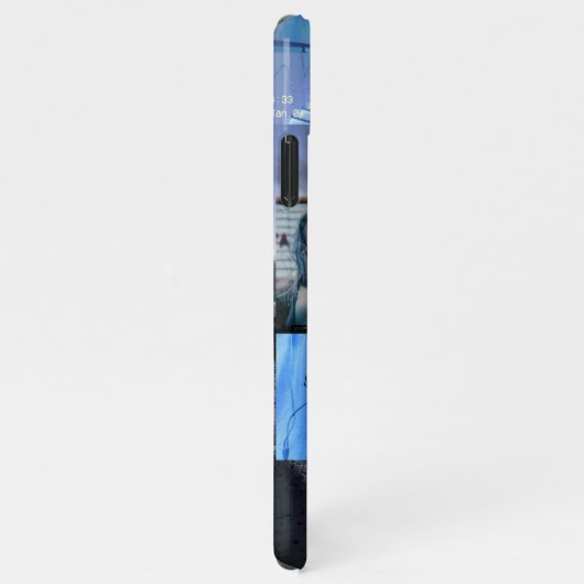 Ästhetisch-blaues Telefon iPhone Hülle (Rechte Seite)