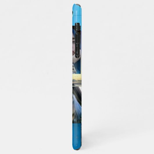 Ästhetisch-blaues Telefon iPhone Hülle (Linke Seite)