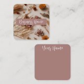 ästhetisch | Boho | Floral getrocknet | Visitenkar Quadratische Visitenkarte (Vorne/Hinten)