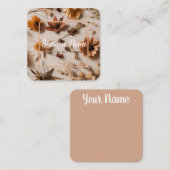 ästhetisch | Boho | Floral getrocknet | Visitenkar Quadratische Visitenkarte (Vorne/Hinten)