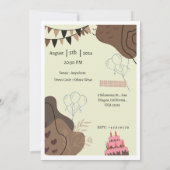 Ästhetisch braun moderner minimalistischer Geburts Einladung (Rückseite)