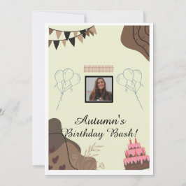 Ästhetisch braun moderner minimalistischer Geburts Einladung