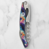 Ästhetisch bunt agiles Glitzer Textur Monogramm Kellnermesser (Rückseite)