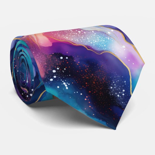 Ästhetisch bunt agiles Regenbogen-Glitzer Textur Krawatte (Gerollt)