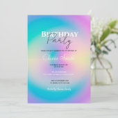 Ästhetisch bunt positive Aura strahlend Einladung (Stehend Vorderseite)