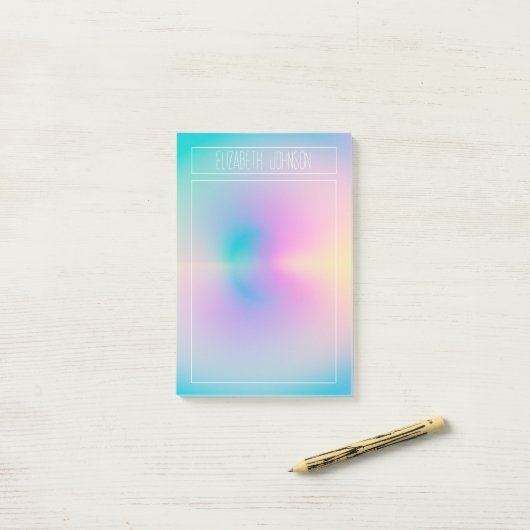 Ästhetisch bunt positive Aura strahlend Post-it Klebezettel (Auf Schreibtisch)