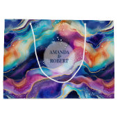 Ästhetisch bunt Regenbogenpresse agiert modern mon Große Geschenktüte (Rückseite)