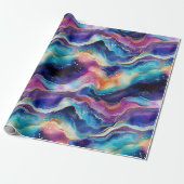 Ästhetisch bunter Regenbogen agieren moderner Glit Geschenkpapier (Ungerollt)