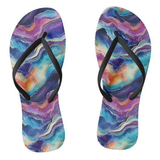 Ästhetisch farbenfroh moderner Regenbogen-Ager Gli Badesandalen (Fußbett)