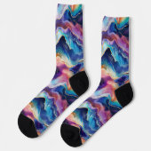 Ästhetisch farbenfroh moderner Regenbogen-Ager Gli Socken (Linkes Detail)