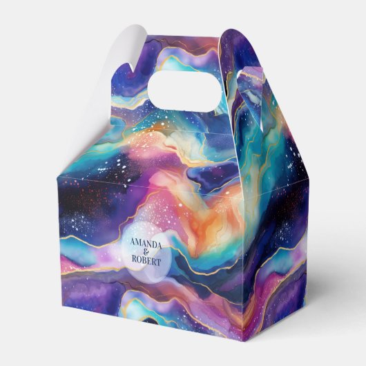 Ästhetisch farbige Regenbogenpresse Glitzer Monogr Geschenkschachtel (Rückseite)