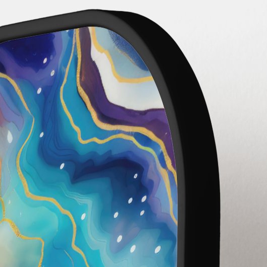 Ästhetisch farbiger Glitzer-Agontur-Monogramm Pickleball Schläger (Linke Seite)