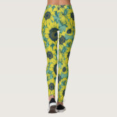 Ästhetisch farbiges Sonnenblumenmuster Leggings (Rückseite)