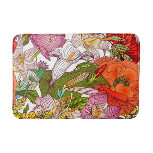Ästhetisch floral badematte