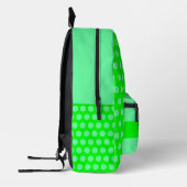 Ästhetisch grüne Farbe - Neon Anfangsname Monogram Bedruckter Rucksack (Links)