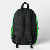 Ästhetisch grüne Farbe - Neon Anfangsname Monogram Bedruckter Rucksack (Rückseite)