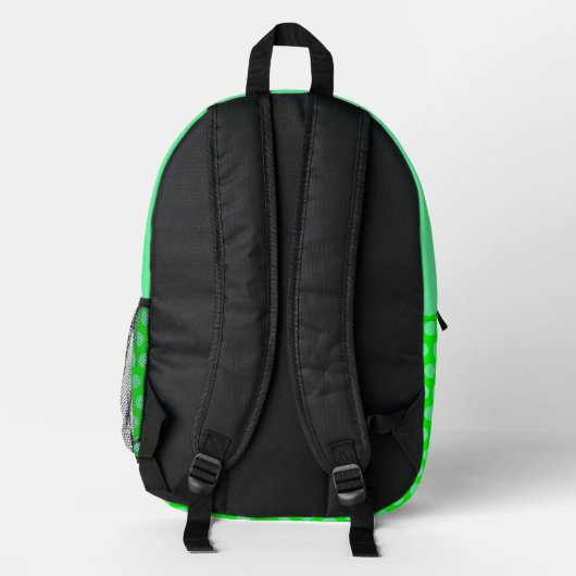 Ästhetisch grüne Farbe - Neon Anfangsname Monogram Bedruckter Rucksack (Rückseite)